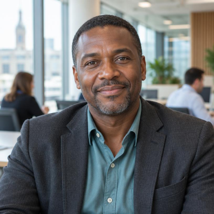 An organisation leader in a modern workplace